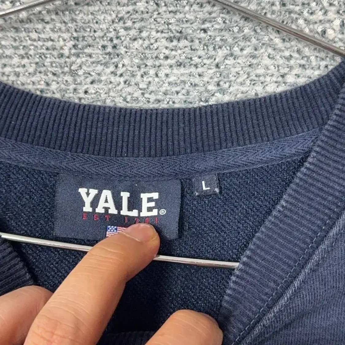 예일 스펠로고 캐주얼 네이비 맨투맨 L 상품이미지3