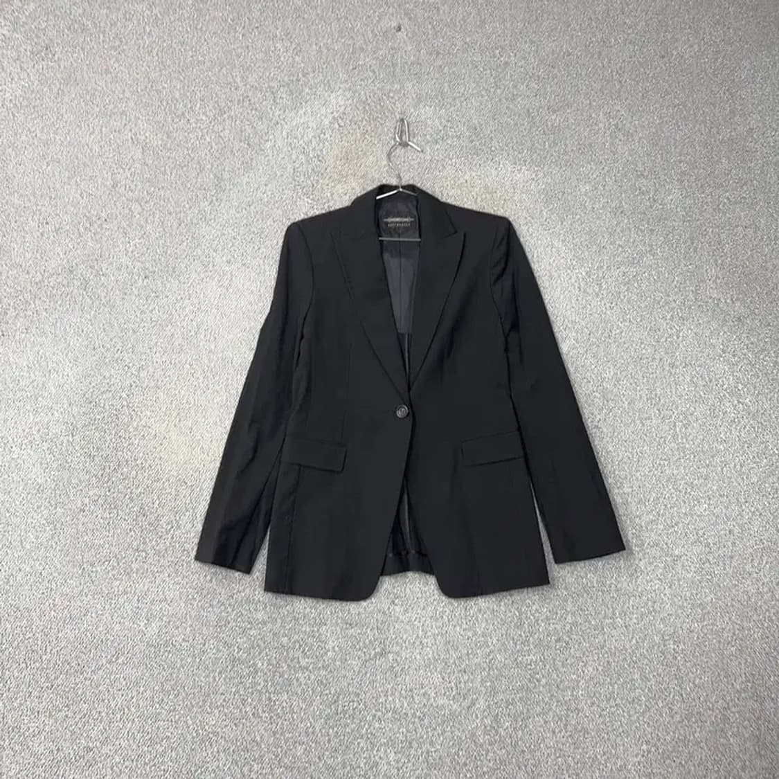 타임 한섬 여성 블랙 클래식 원버튼 블레이저 자켓 88-98-165 상품이미지1