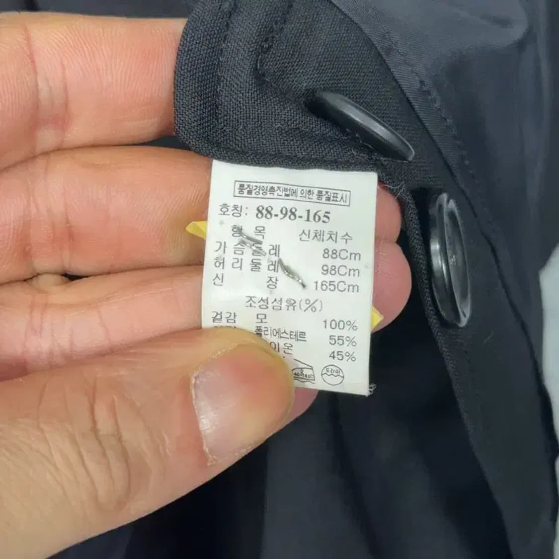 타임 한섬 여성 블랙 클래식 원버튼 블레이저 자켓 88-98-165 상품이미지4