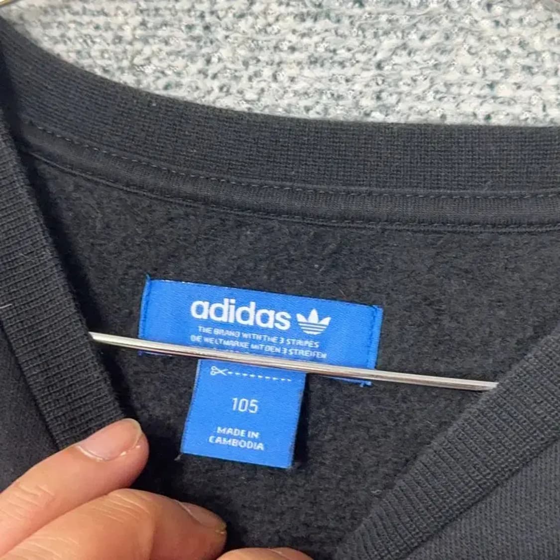 아디다스 빈티지 삼선 완장 빅로고 프린팅 오버핏 맨투맨 105 상품이미지3