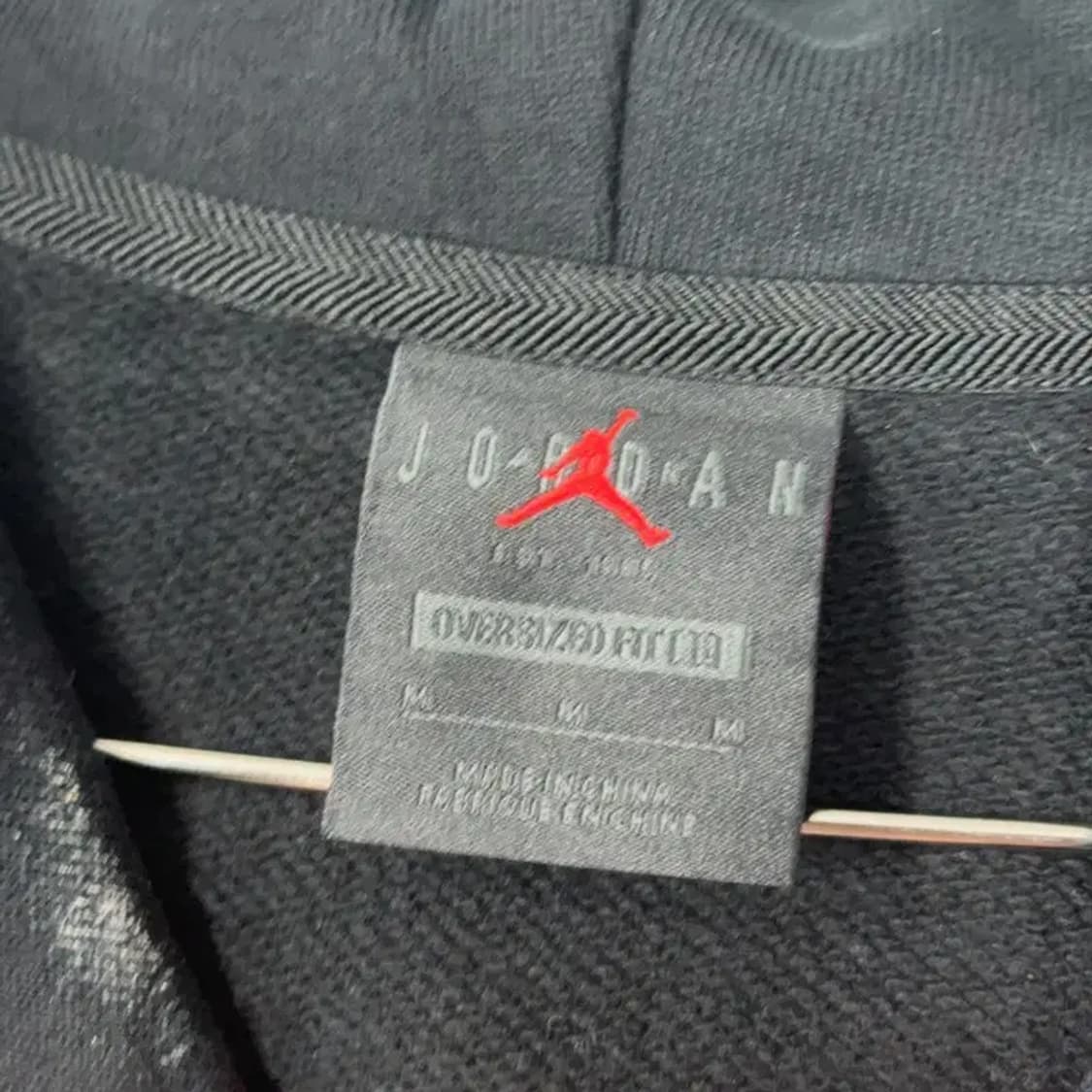 조던 박스 프린팅 로고 블랙 오버핏 후드티 M 상품이미지3