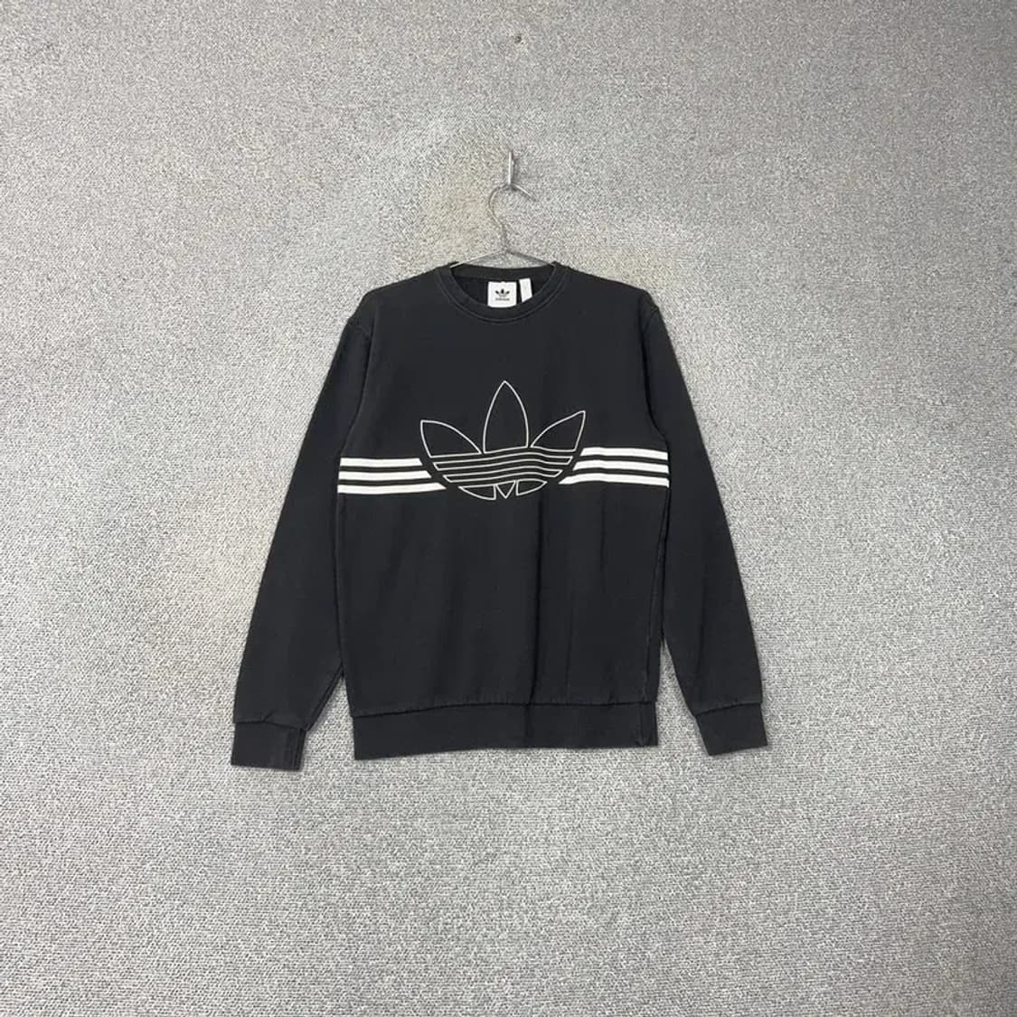 아디다스 불꽃 빅로고 삼선 블랙 맨투맨 S 상품이미지1