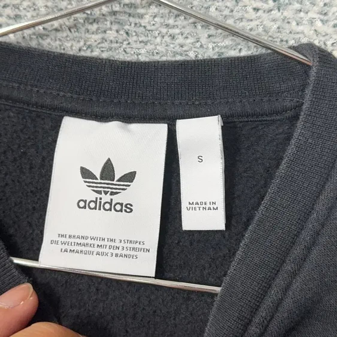 아디다스 불꽃 빅로고 삼선 블랙 맨투맨 S 상품이미지3