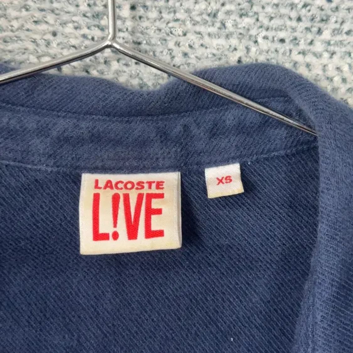 라코스테 스트라이프 코튼 네이비 셔츠 XS 상품이미지3