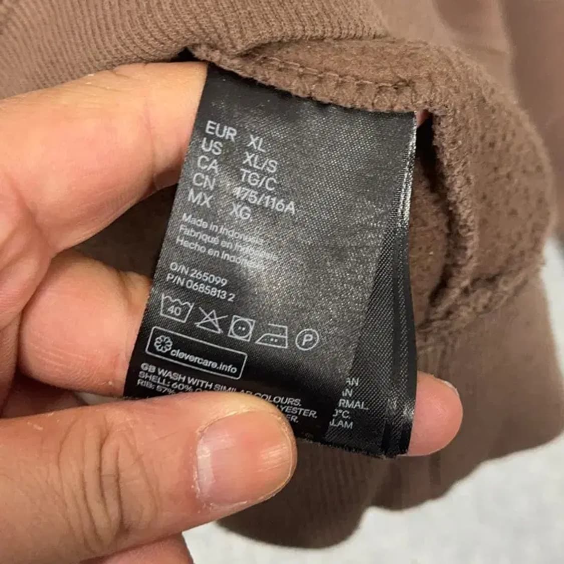 H&M 브라운 오버핏 스웻셔츠 맨투맨 XL 상품이미지4