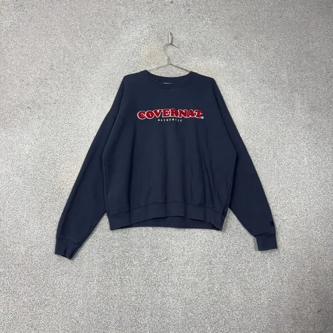 커버낫 캐주얼 로고 오버핏 네이비 맨투맨 L 상품이미지1
