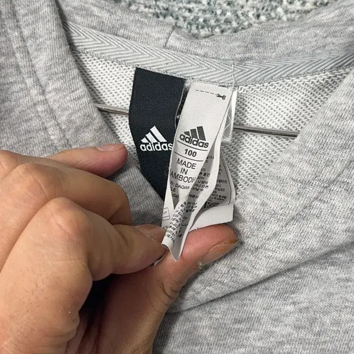 아디다스 오리지날 빅로고 그레이 후드티 100 상품이미지3