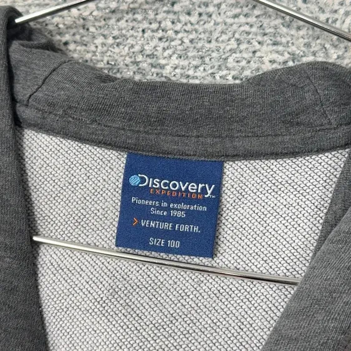 디스커버리 프린팅 로고 그레이 후드티 100 상품이미지3