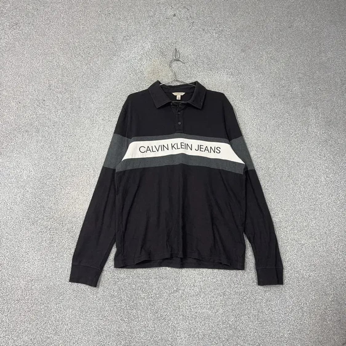 캘빈클라인 프린팅 로고 블랙 카라티 L 상품이미지1