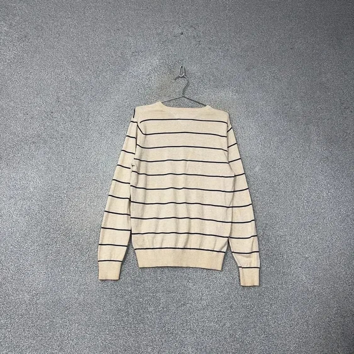 타미힐피거 로고 스트라이프 브이넥 코튼 니트 S 상품이미지2