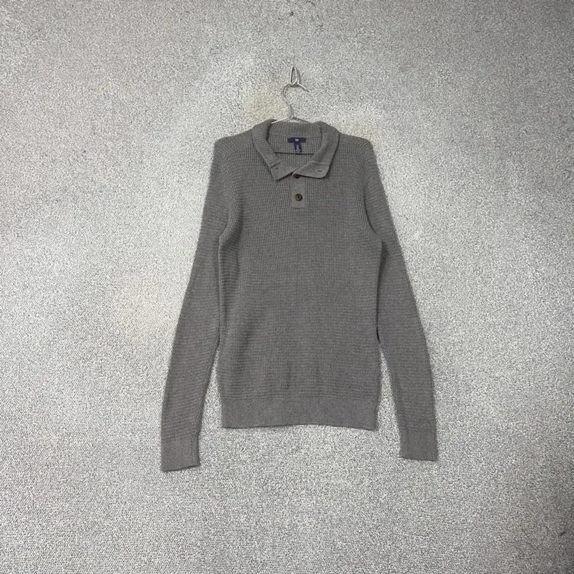 갭 버튼 그레이 캐주얼 코튼 카라 니트 M 상품이미지1
