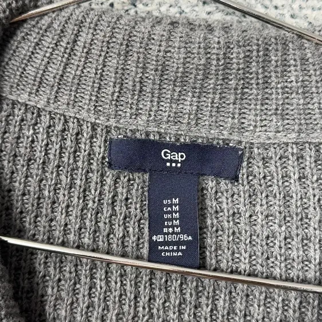 갭 버튼 그레이 캐주얼 코튼 카라 니트 M 상품이미지5