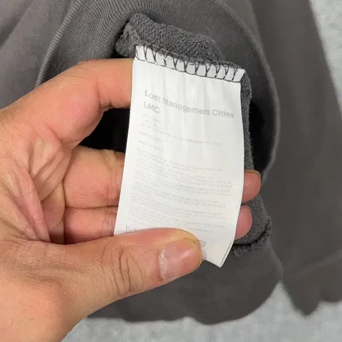 LMC 빈티지 프린팅 그레이 오버핏 맨투맨 L 상품이미지4