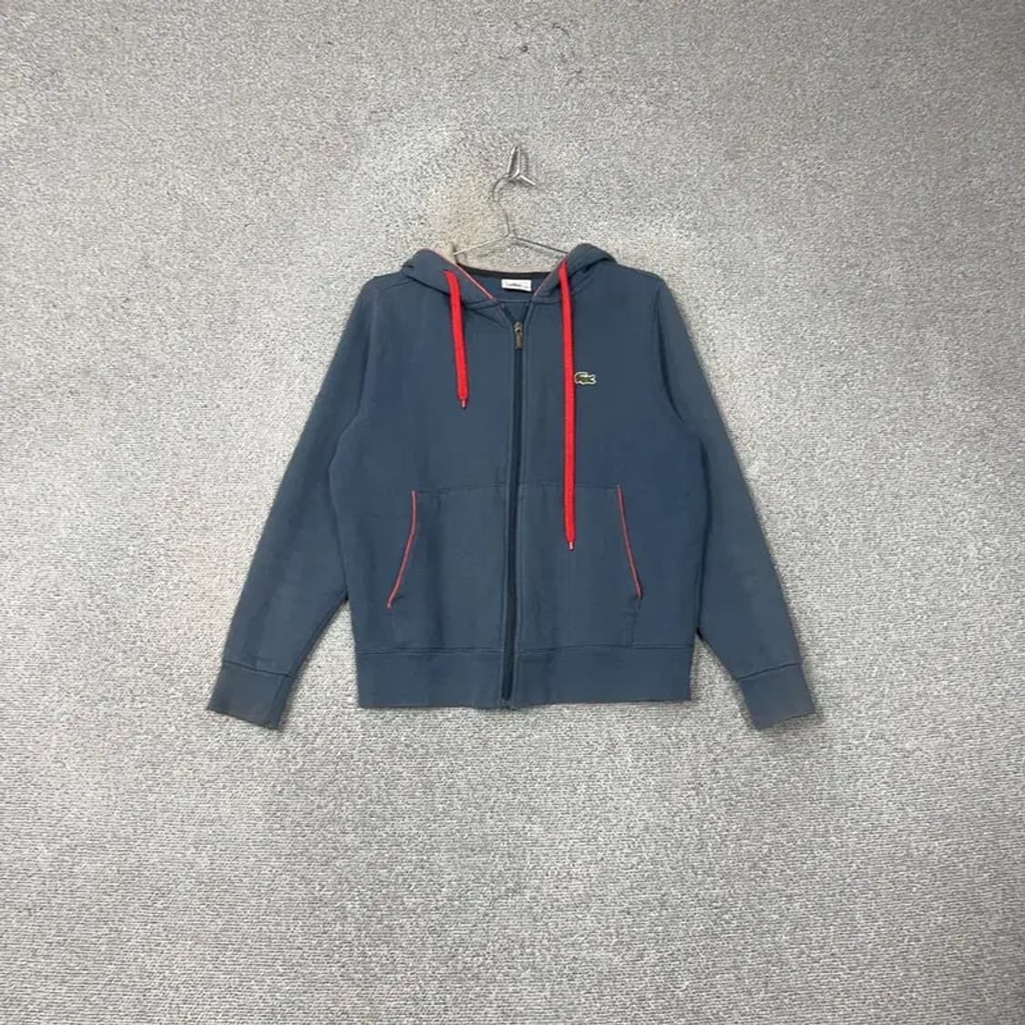 라코스테 로고 빈티지 백프린팅 캐주얼 후드집업 90 상품이미지1