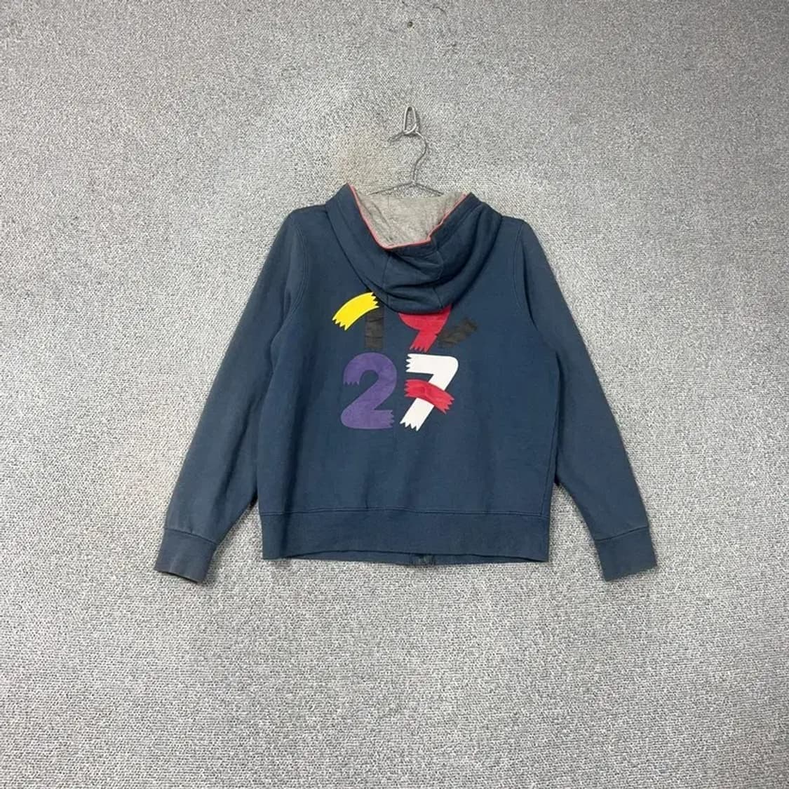 라코스테 로고 빈티지 백프린팅 캐주얼 후드집업 90 상품이미지2