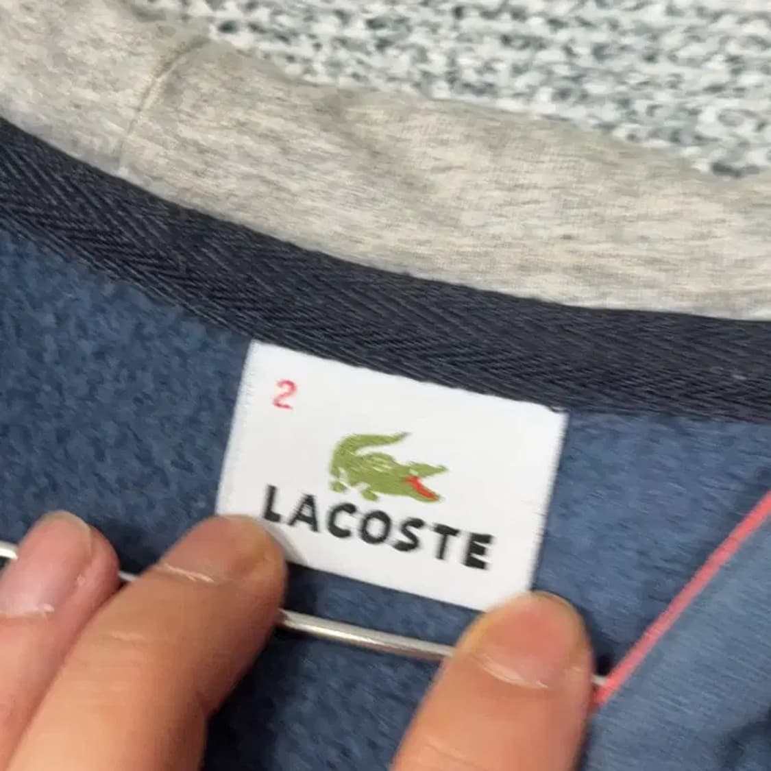 라코스테 로고 빈티지 백프린팅 캐주얼 후드집업 90 상품이미지3