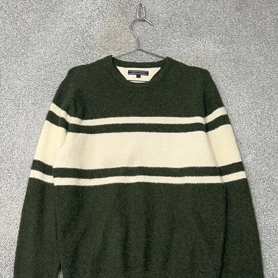 타미힐피거 스트라이프 카키 니트 L 상품이미지3