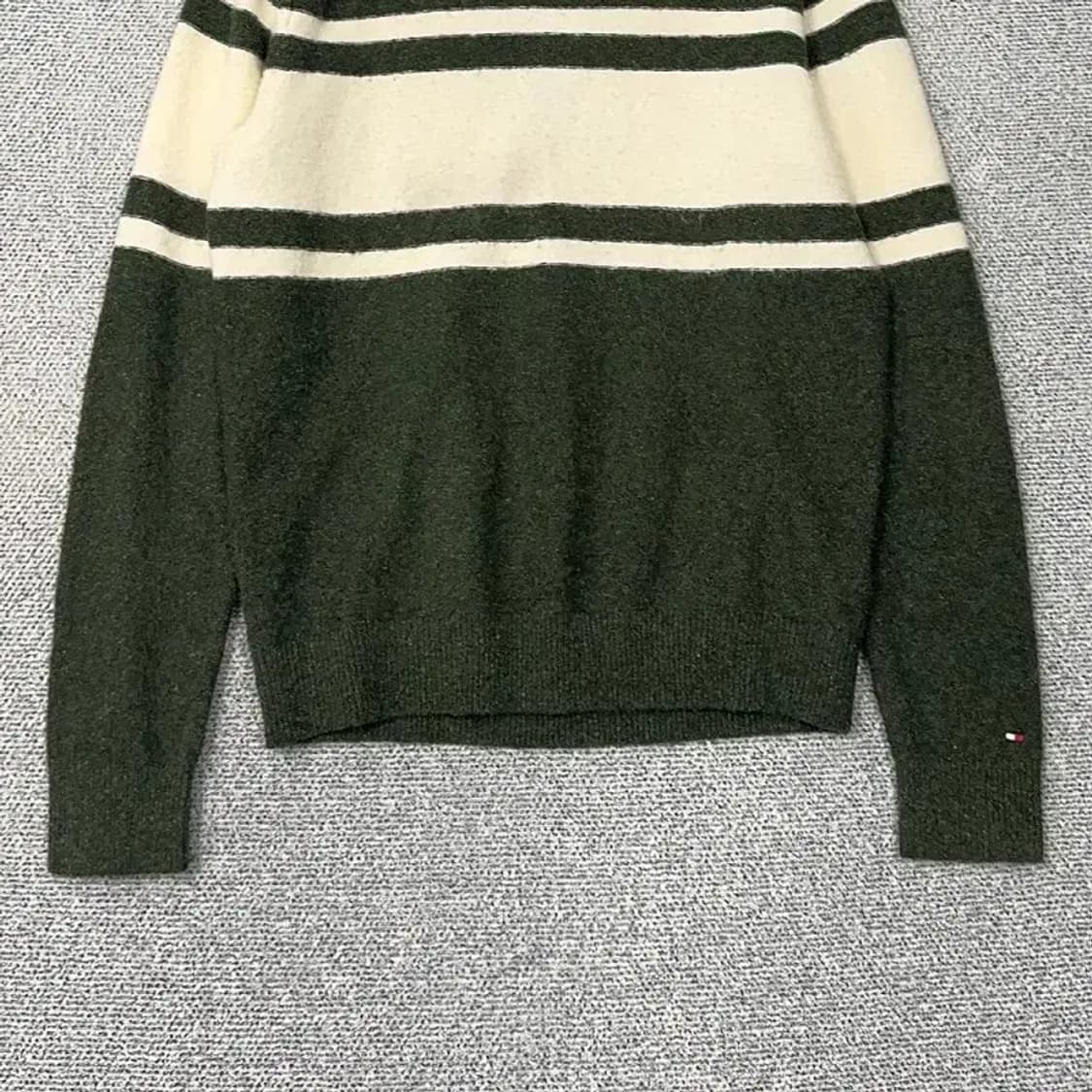 타미힐피거 스트라이프 카키 니트 L 상품이미지4
