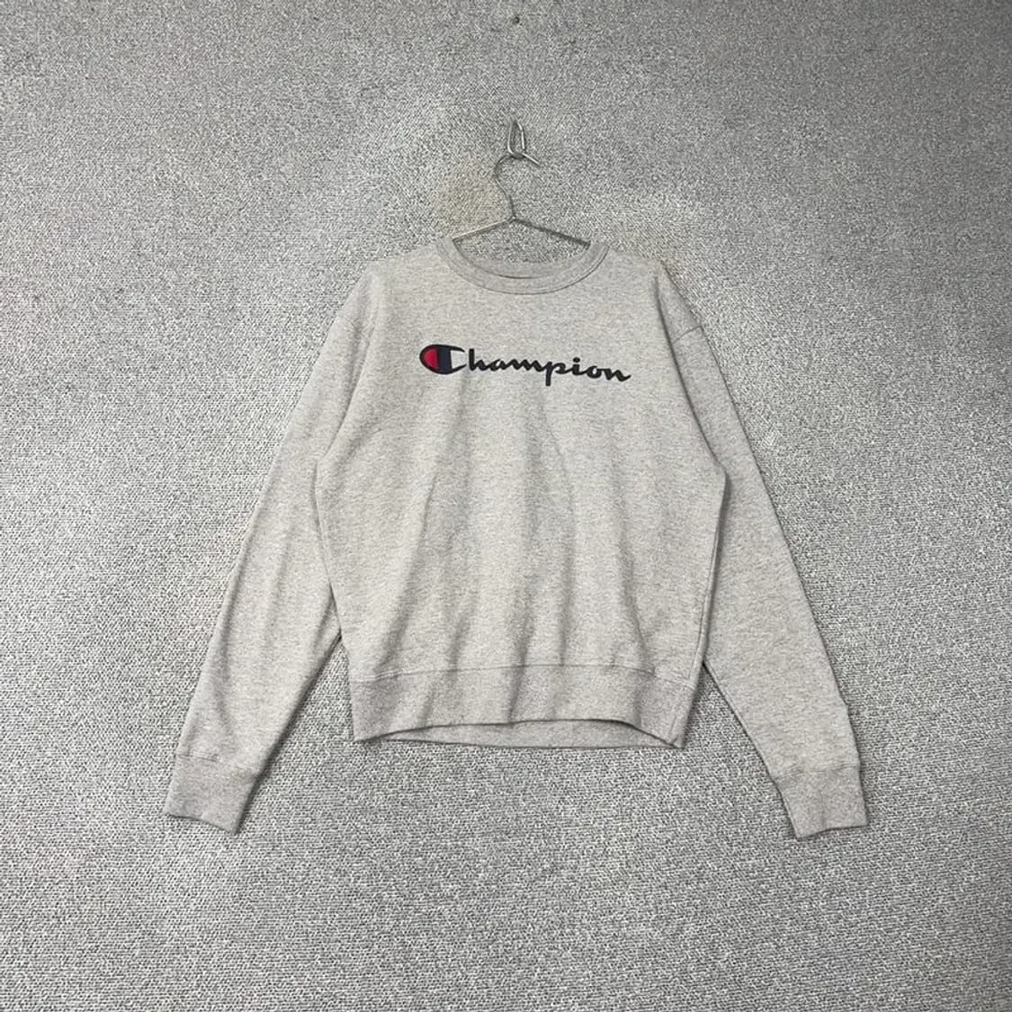 챔피온 프린팅 로고 그레이 맨투맨 XL 상품이미지1