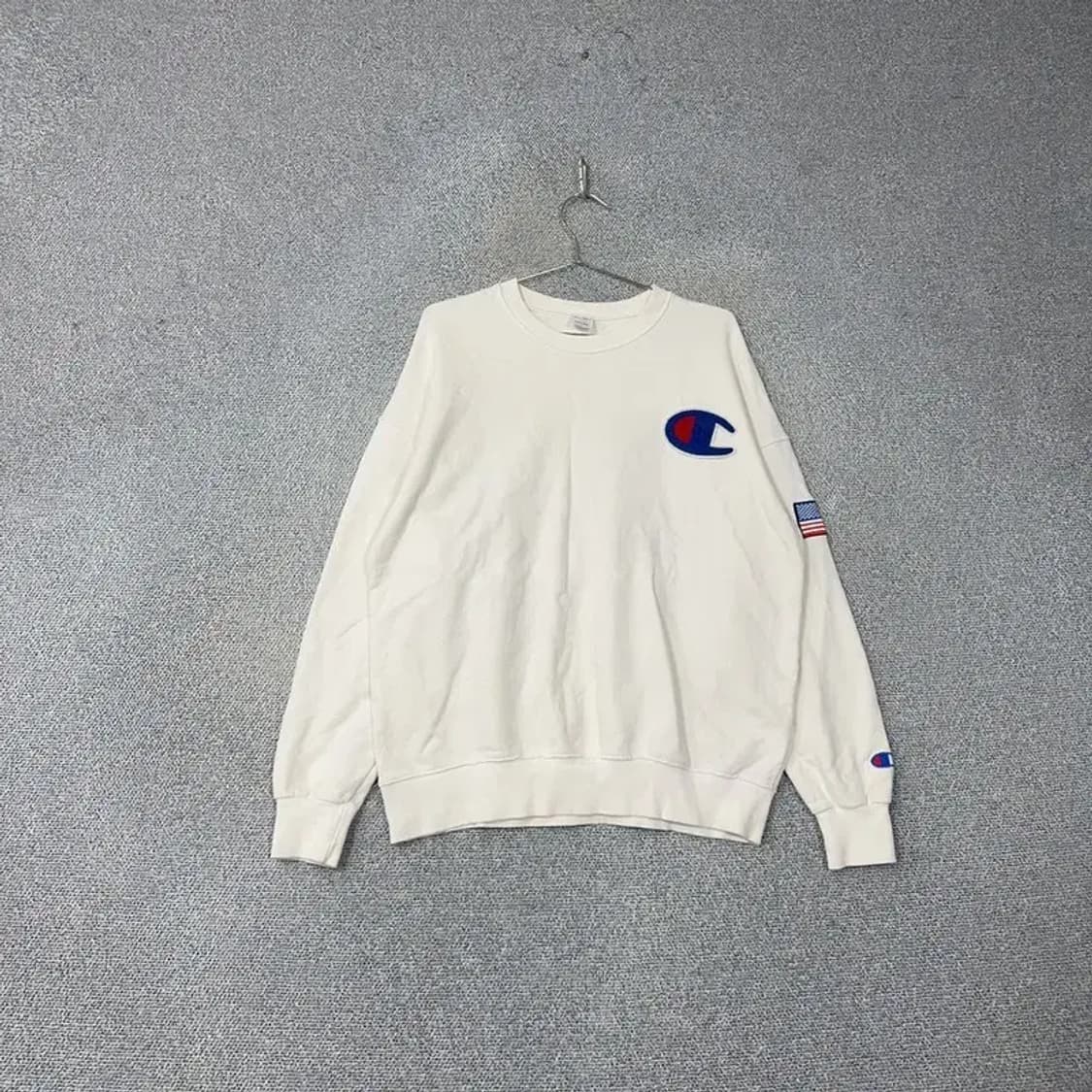 챔피온 USA 빅로고 화이트 맨투맨 L 상품이미지1