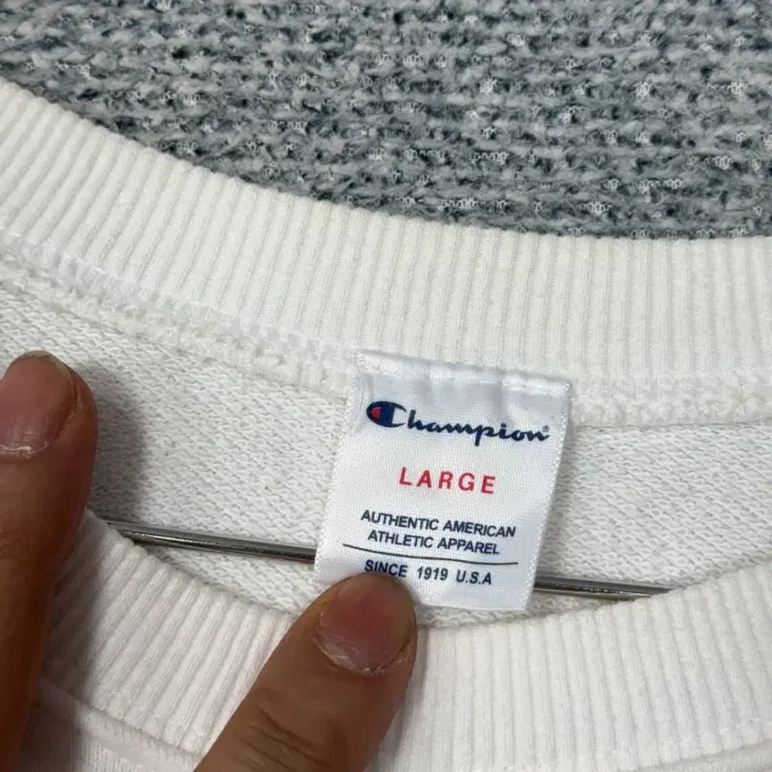 챔피온 USA 빅로고 화이트 맨투맨 L 상품이미지4