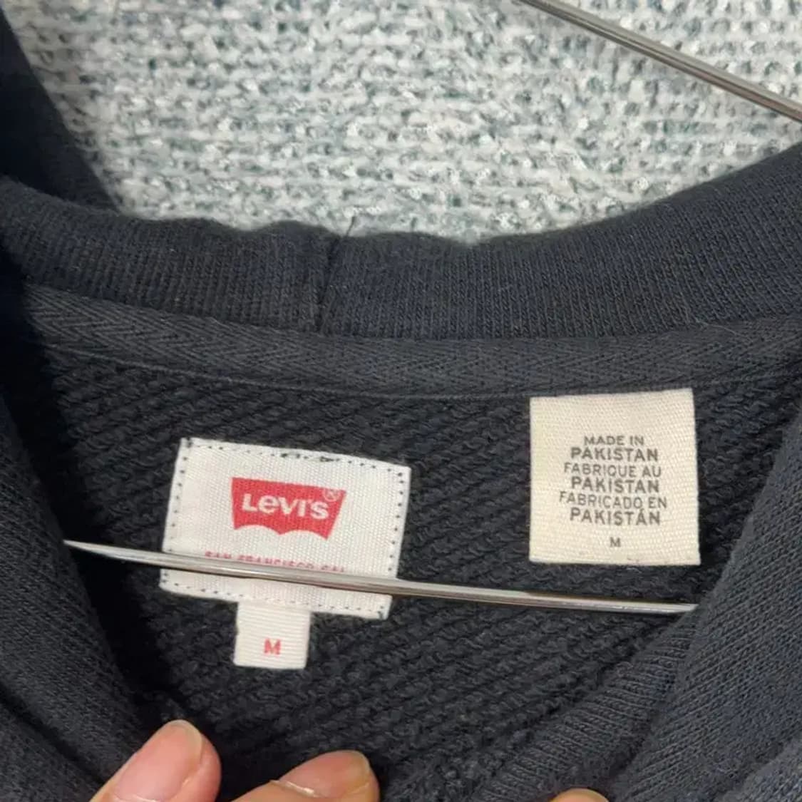 리바이스 박스로고 블랙 후드티 M 상품이미지3