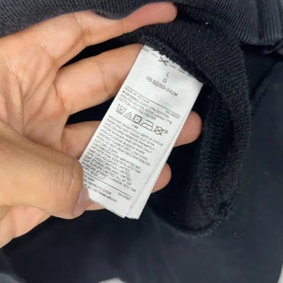 갭 블랙 박스 프린팅 로고 오버핏 후드집업 L 상품이미지4