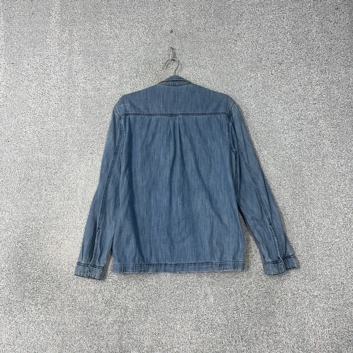 자라 1975 투포켓 빈티지 워싱 인디고 데님 셔츠 집업 L 상품이미지2
