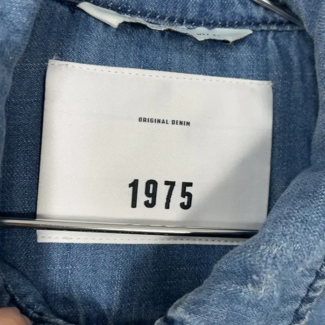 자라 1975 투포켓 빈티지 워싱 인디고 데님 셔츠 집업 L 상품이미지4