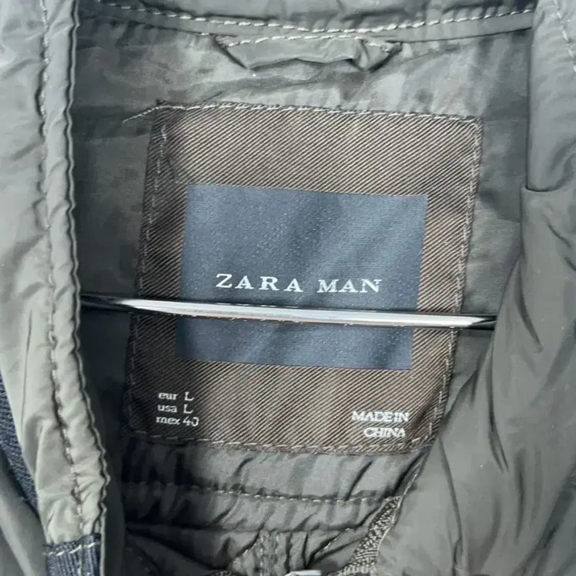 자라 캐주얼 클래식 카키 퀄팅 자켓 L 상품이미지3