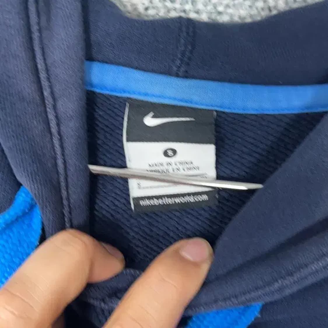 나이키 빈티지 프린팅 네이비 남성 후드티 S 상품이미지3
