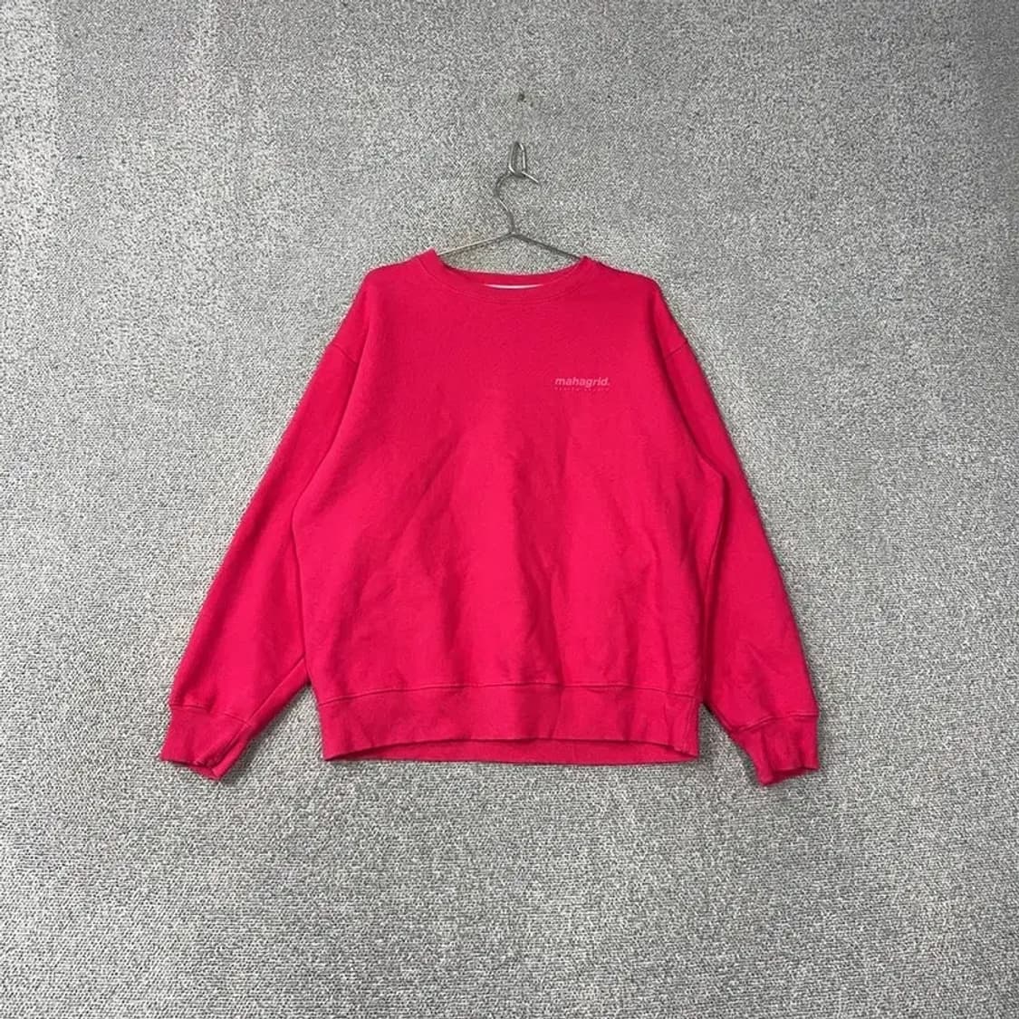 마하그리드 로고 핫핑크 오버핏 스웻셔츠 맨투맨 M 상품이미지1