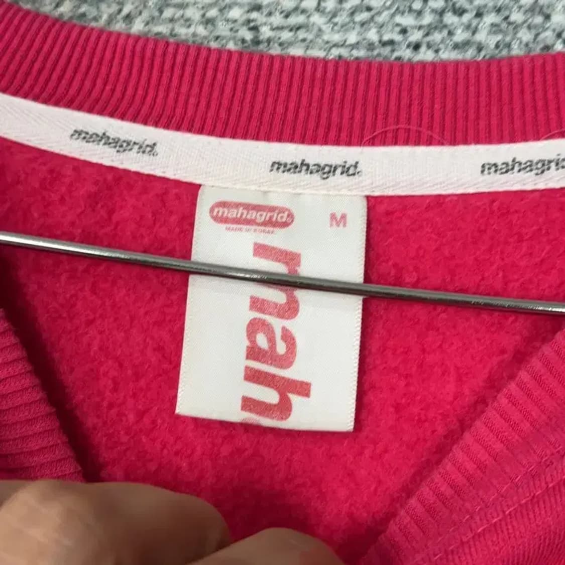 마하그리드 로고 핫핑크 오버핏 스웻셔츠 맨투맨 M 상품이미지3