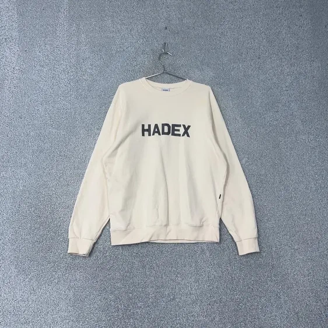 하덱스 프린팅 로고 크림 맨투맨 M 상품이미지1