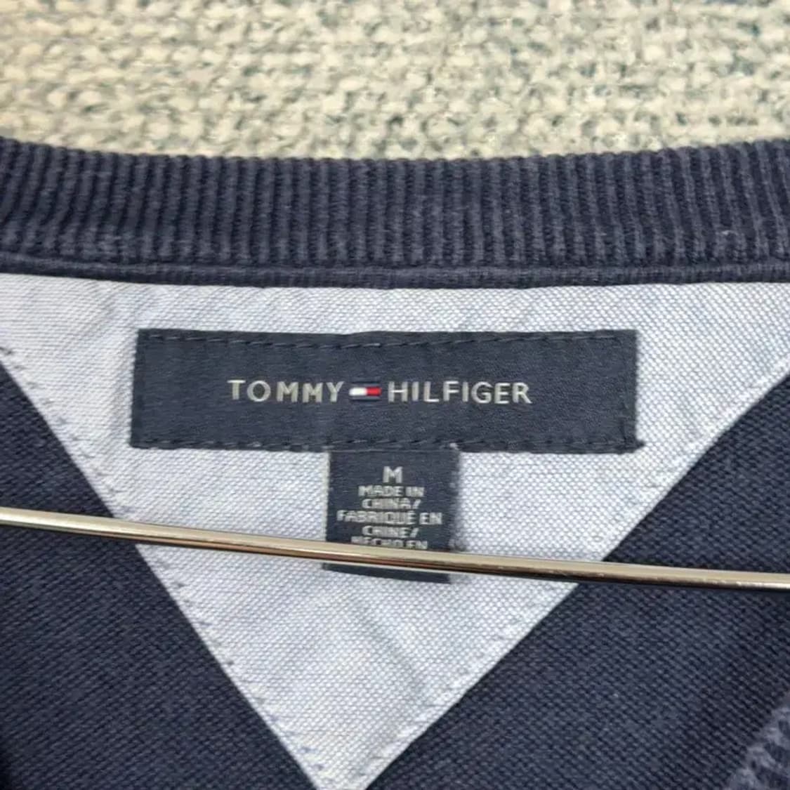 타미힐피거 캐주얼 아가일 네이비 니트 M 상품이미지3