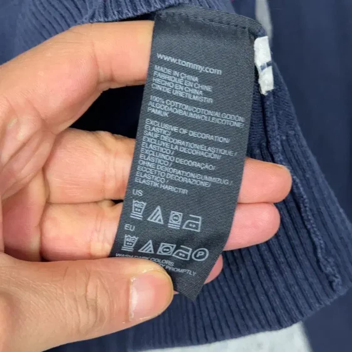 타미힐피거 캐주얼 아가일 네이비 니트 M 상품이미지4