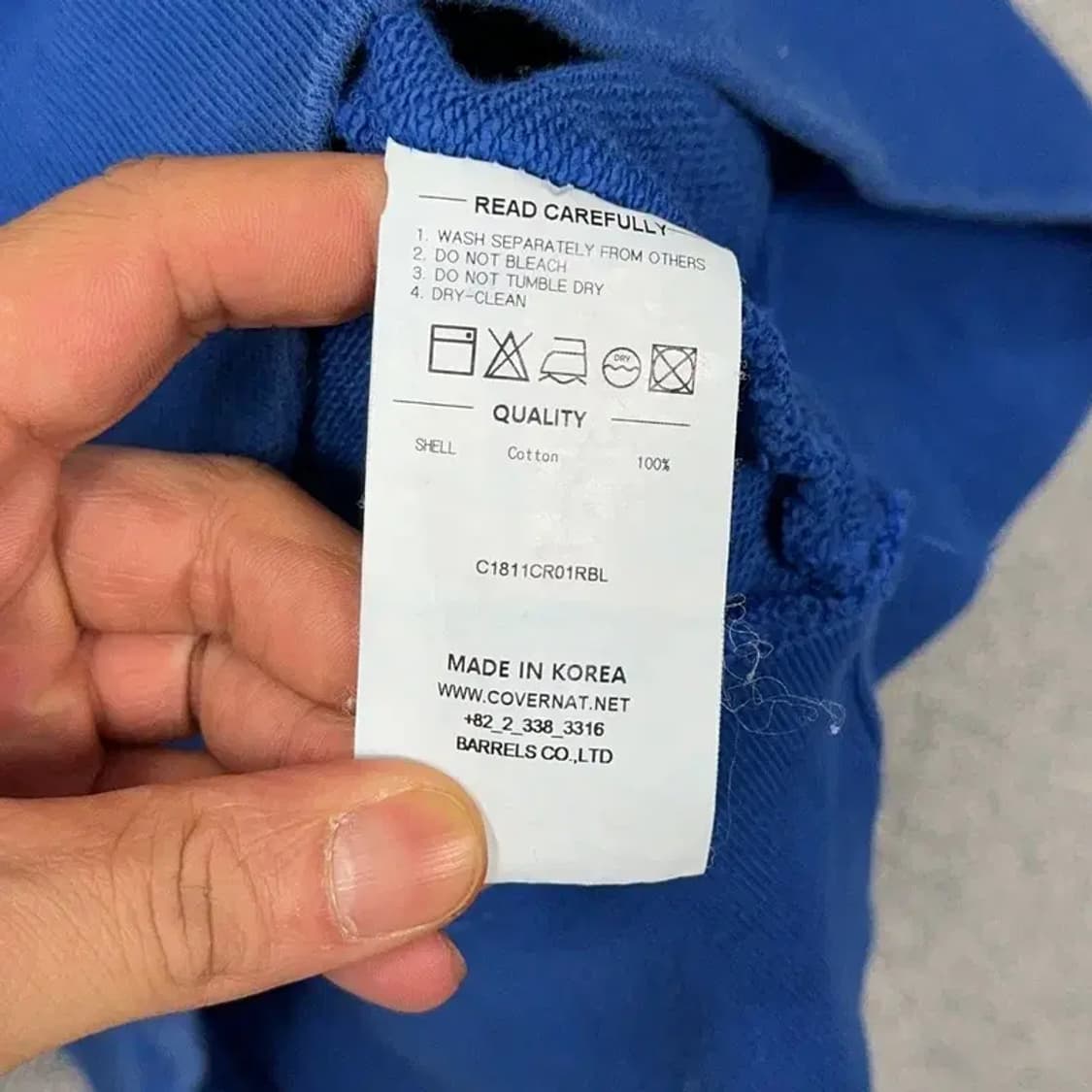 커버낫 로고 블루 맨투맨 L 상품이미지4