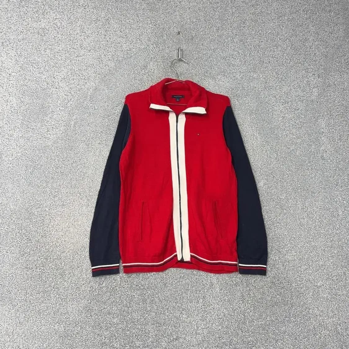 타미힐피거 레드 로고 캐주얼 니트 집업 M 상품이미지1