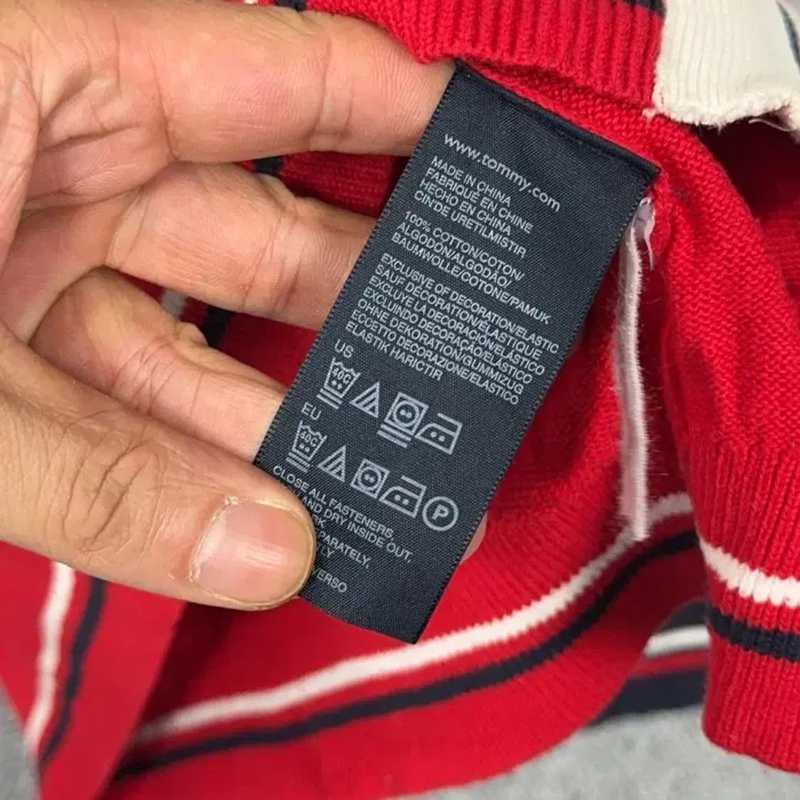 타미힐피거 레드 로고 캐주얼 니트 집업 M 상품이미지6