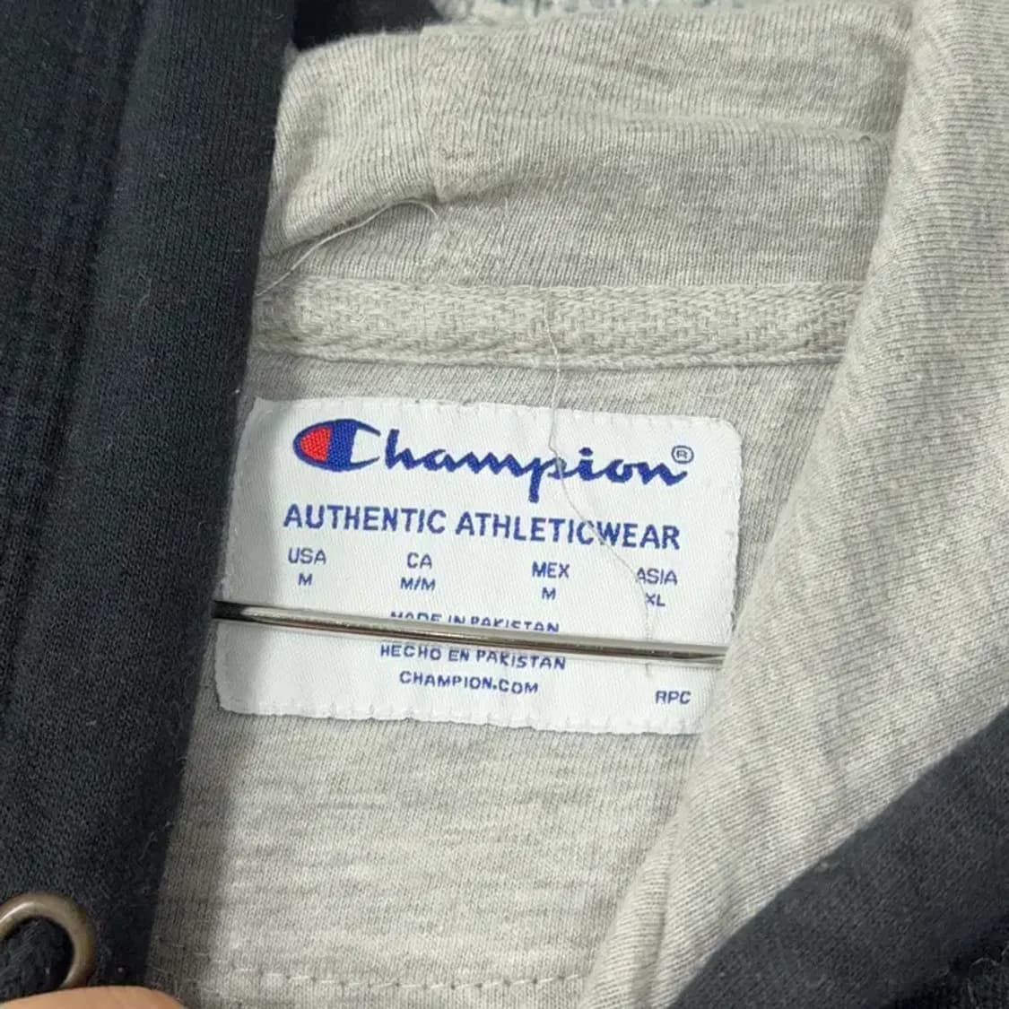 챔피온 캐주얼 소매 로고 블랙 후드티 M 상품이미지3