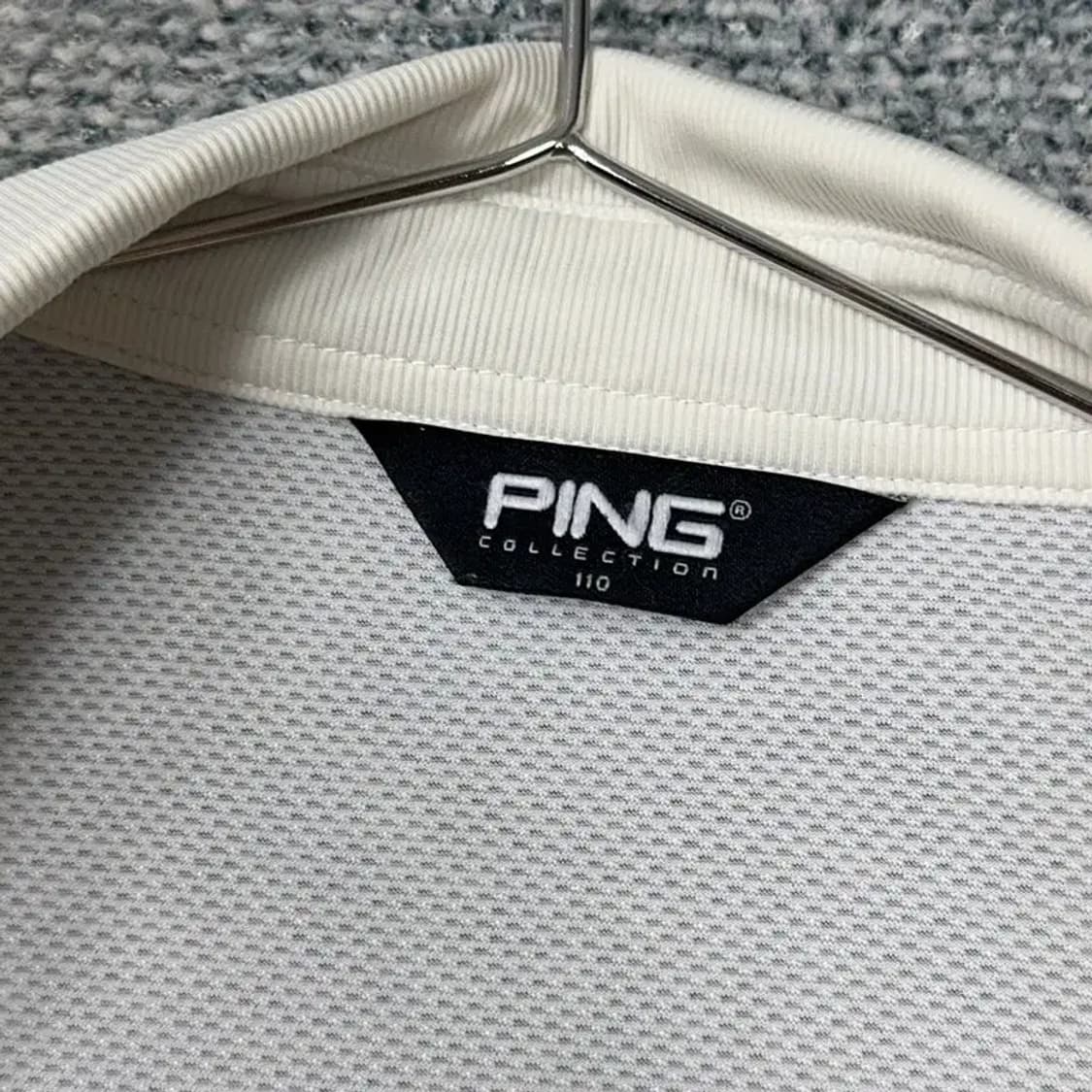 핑 골프 남성 화이트 긴팔 카라티 110 상품이미지4