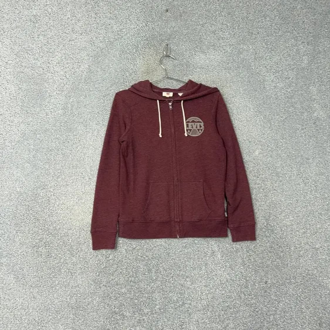 리바이스 백프린팅 버건디 후드티 XS 상품이미지1