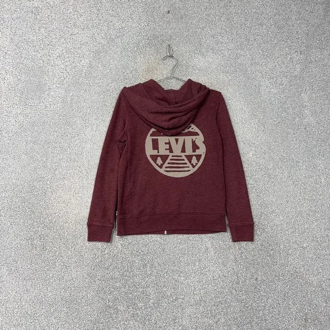 리바이스 백프린팅 버건디 후드티 XS 상품이미지2