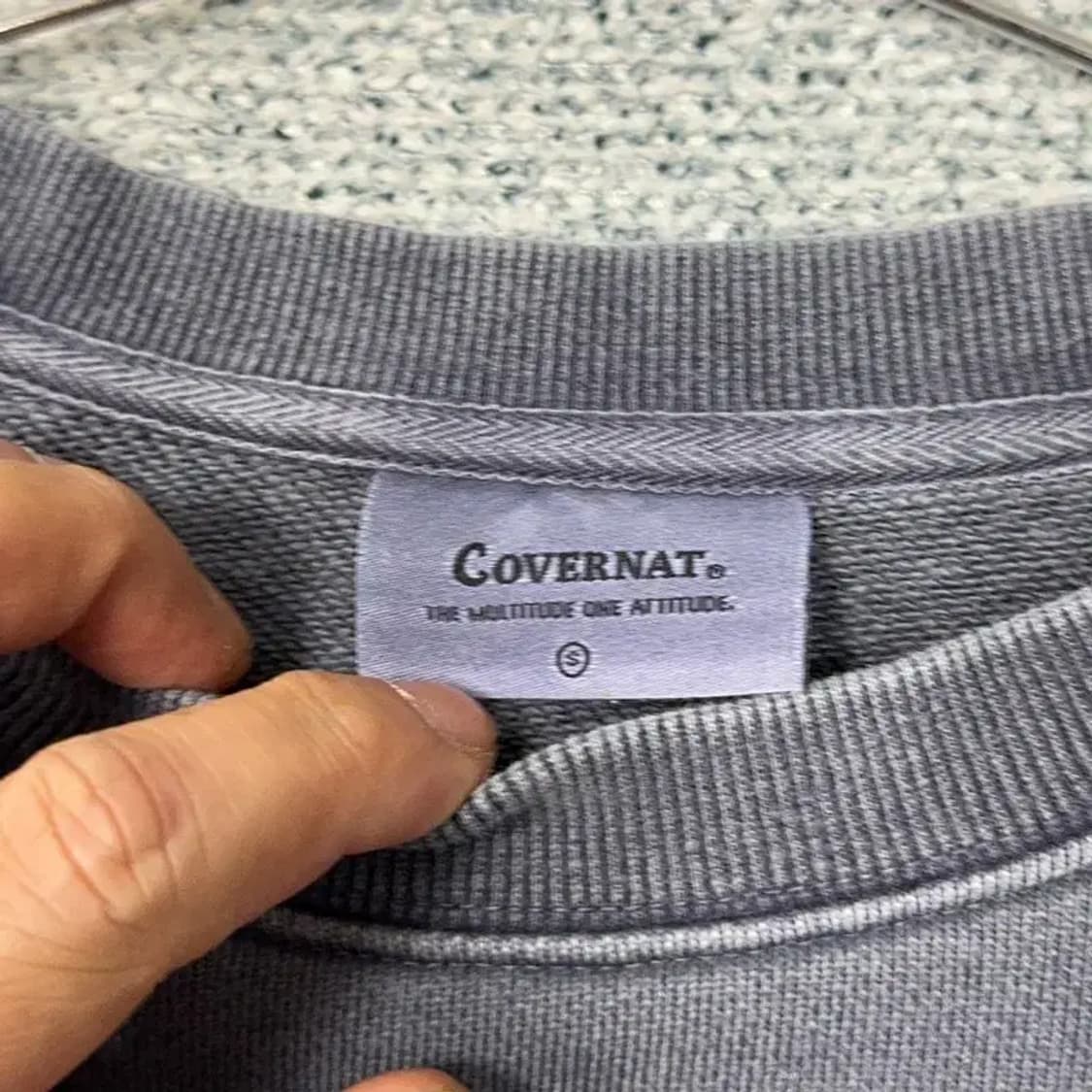 커버낫 피그먼트 로고 캐주얼 맨투맨 S 상품이미지3