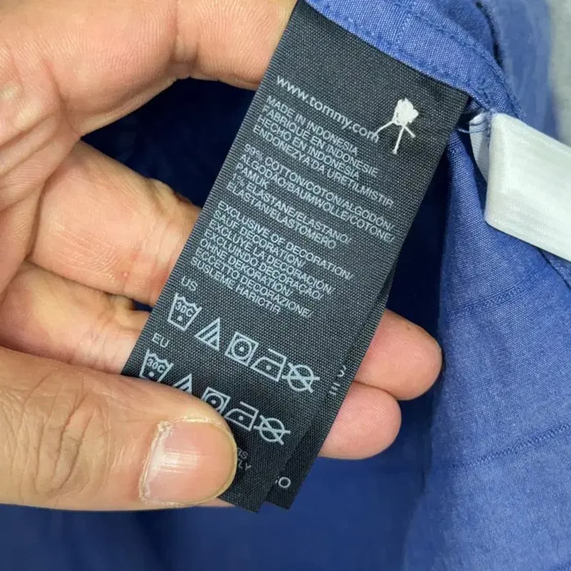 타미힐피거 스트라이프 네이비 셔츠 L 상품이미지4