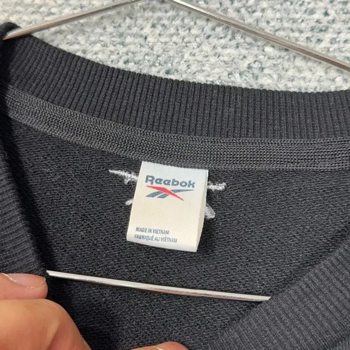 리복 블랙 스펠 로고 캐주얼 맨투맨 S 상품이미지3