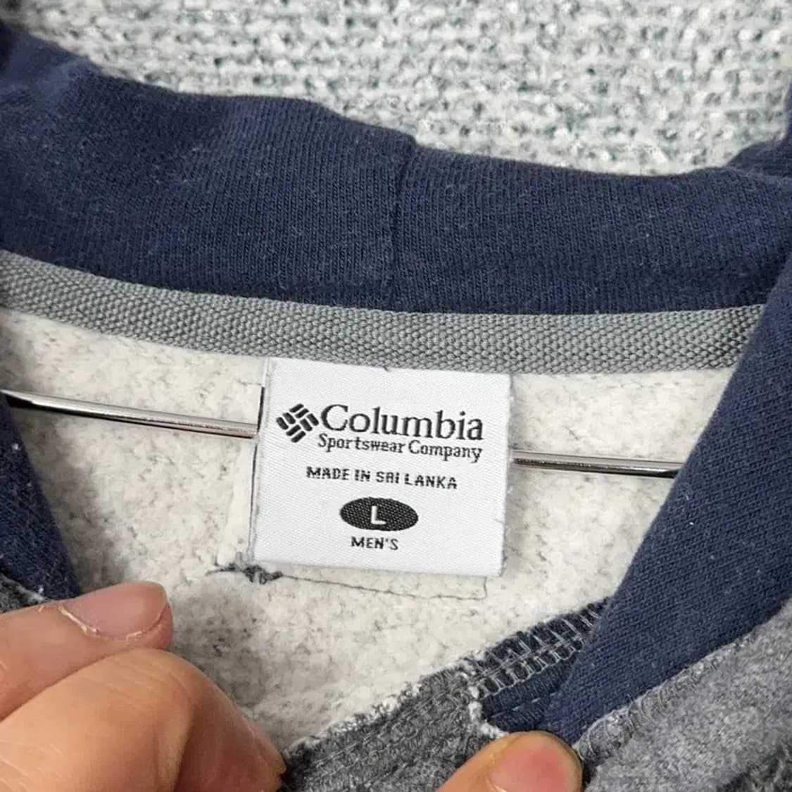 콜롬비아 그레이 투톤 빈티지 스티치 후드티 L 상품이미지3