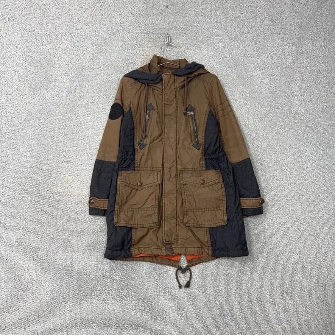 버커루 빈티지 포켓 브라운 롱 자켓 S 상품이미지1