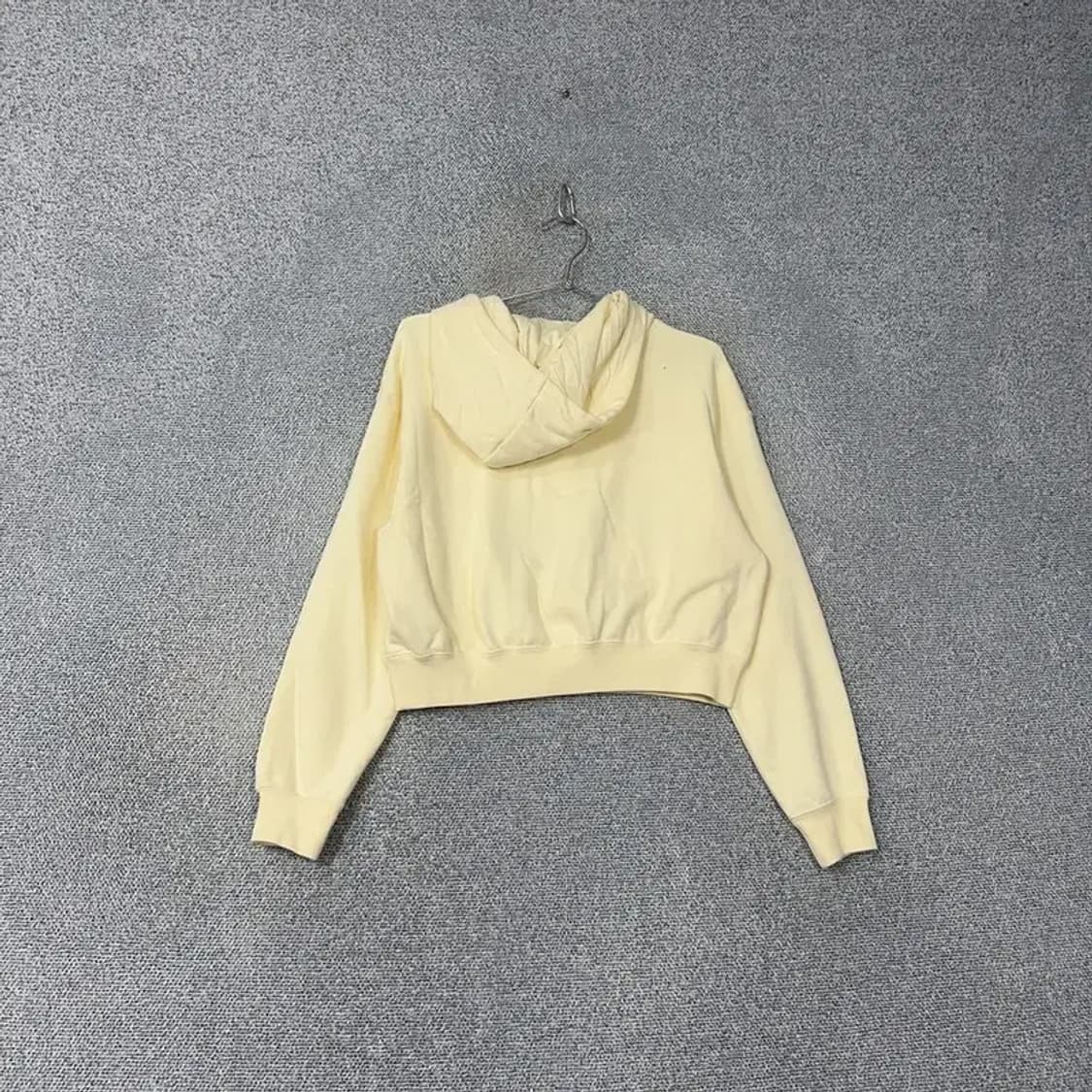 나이키 프린팅 옐로우 크롭 후드티 M 상품이미지2