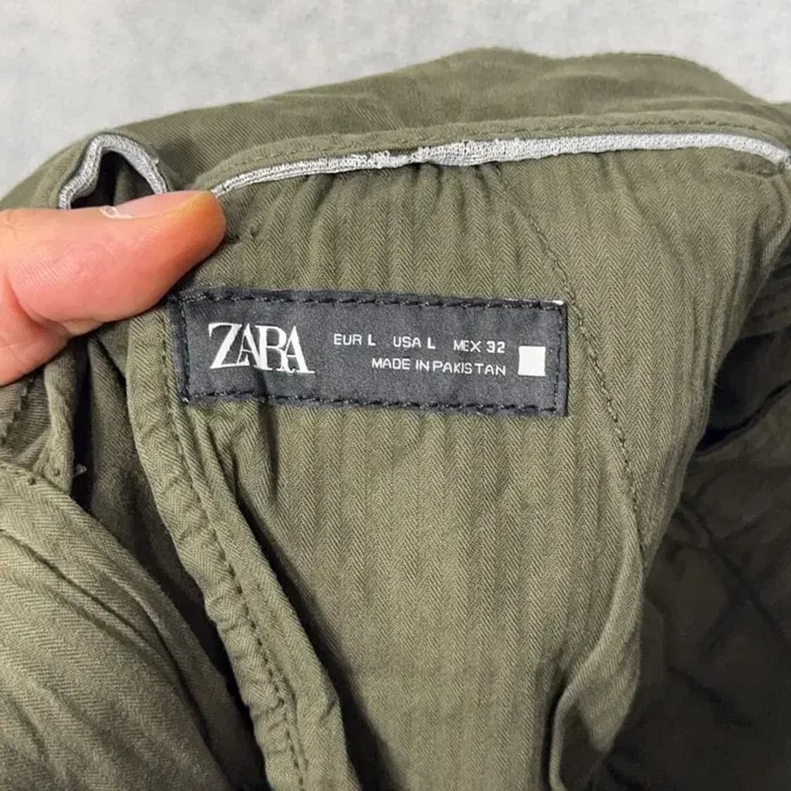 자라 남성 밴딩 카키 치노팬츠 32 상품이미지5